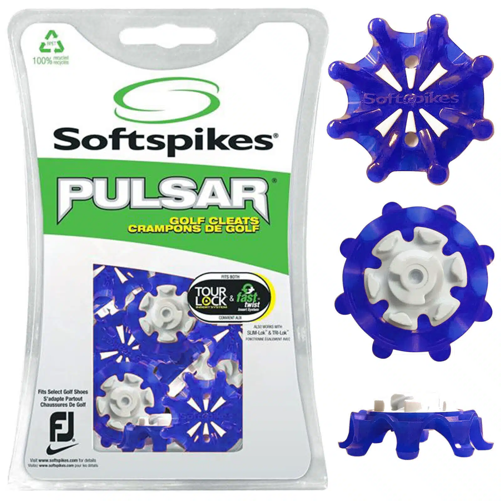 Softspikes Pulsar Golf Cleats Fast Twist® 3.0 Azure Blue - Image 2