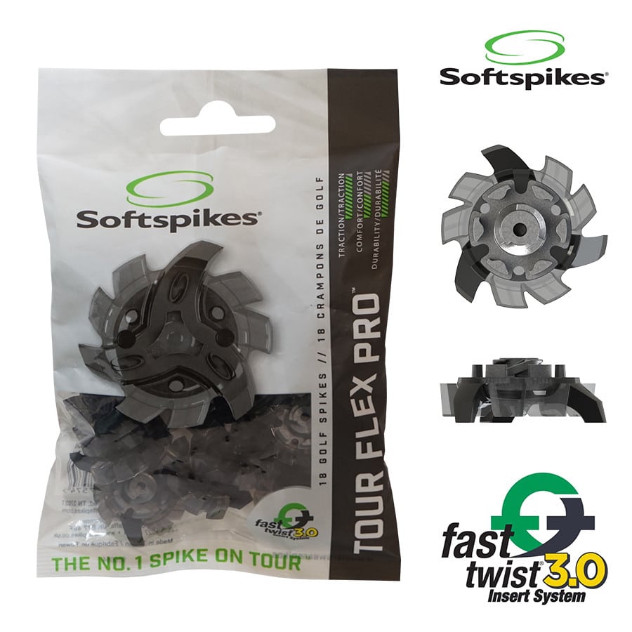 Softspikes Tour Flex Pro Golf Cleats Fast Twist® 3.0 Charcoal/Black - Image 2