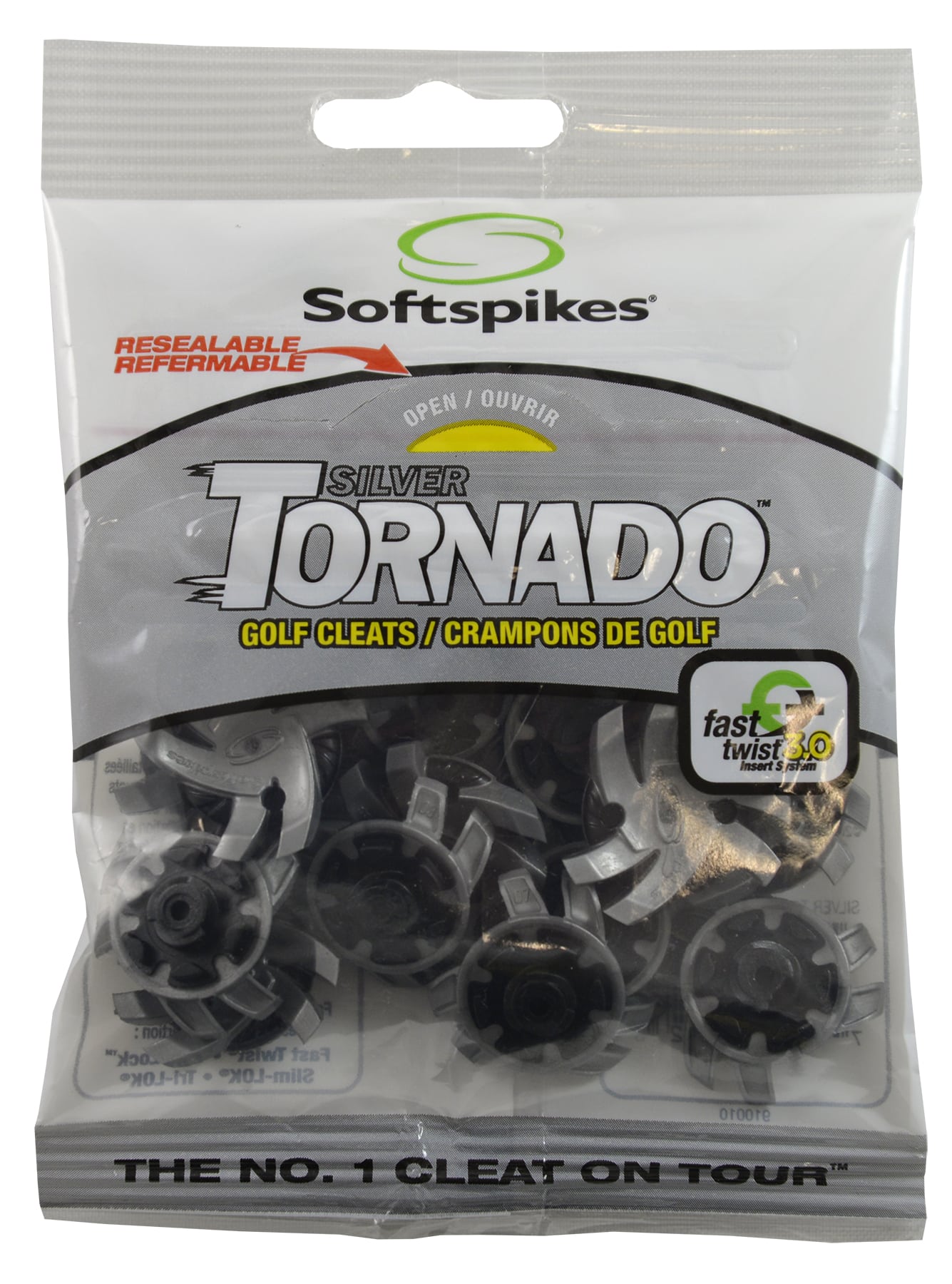 Softspikes Tornado Golf Cleats Fast Twist® 3.0 Black/Silver - Image 2