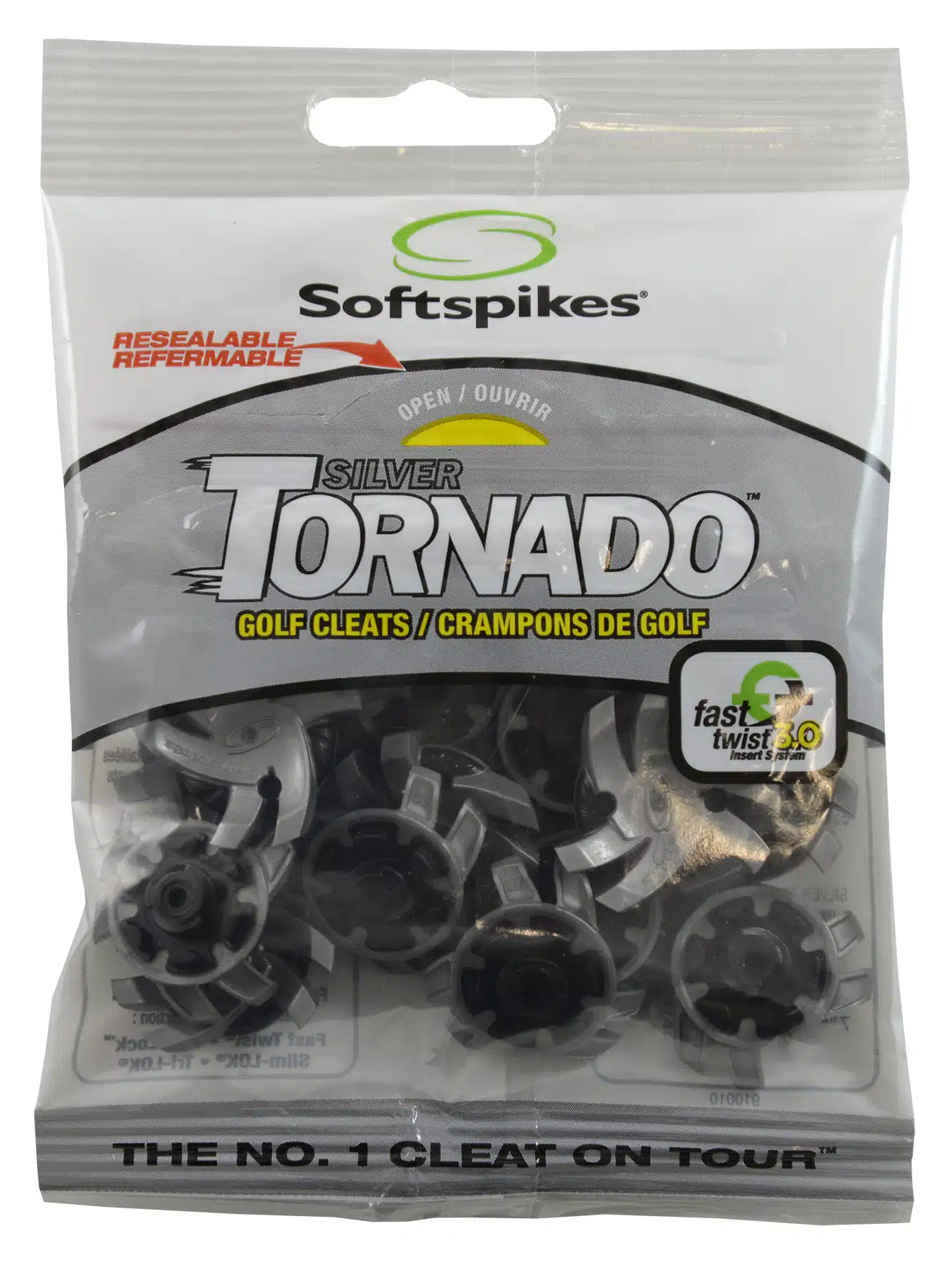 Softspikes Tornado Golf Cleats Fast Twist® 3.0 Black/Silver - Image 2