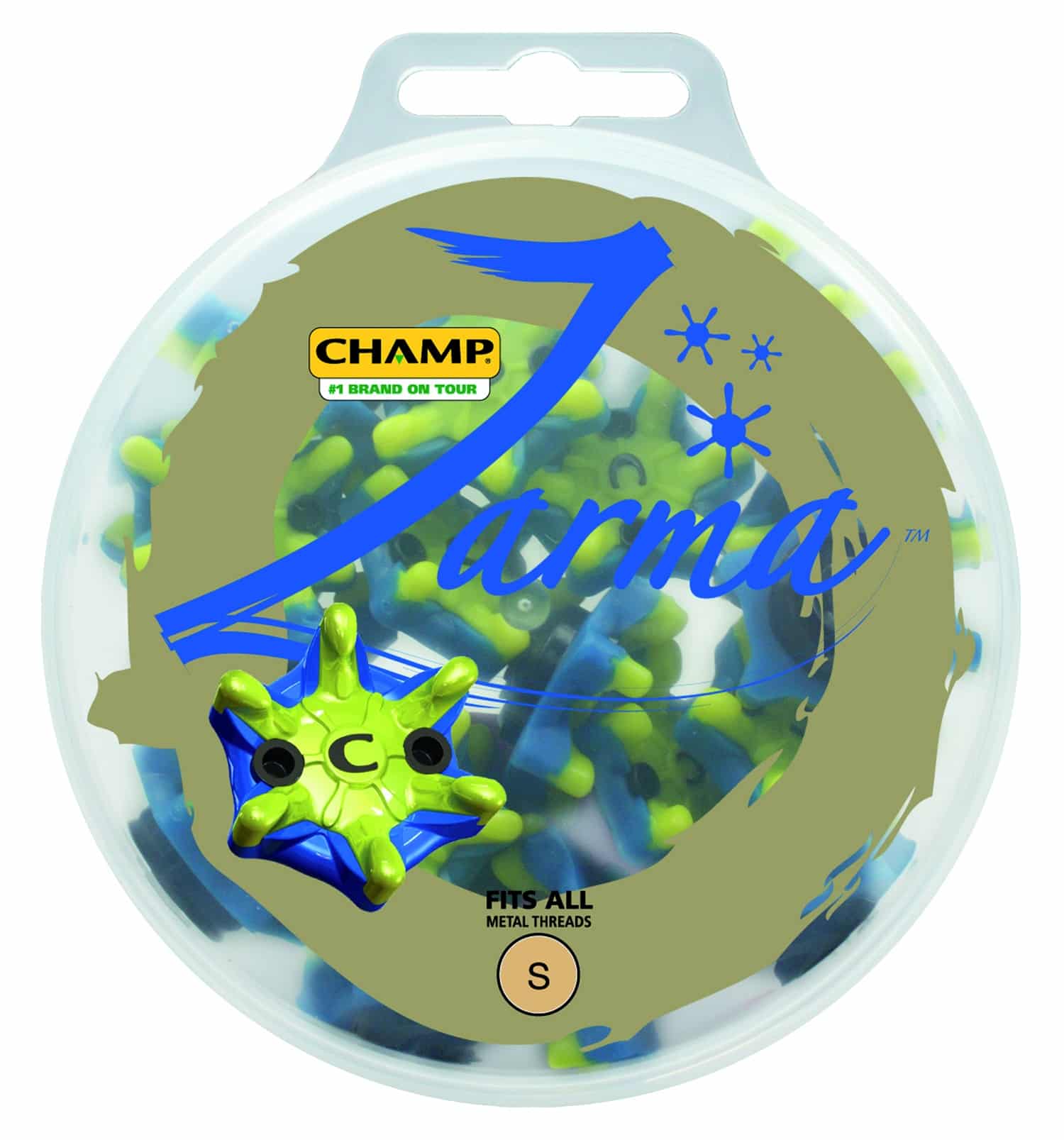 Champ Zarma Golf Cleats 6mm Thread Blue / Yellow Zarma - Image 2