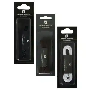 Footjoy Waxed Round Golf Shoe Laces - Black / White