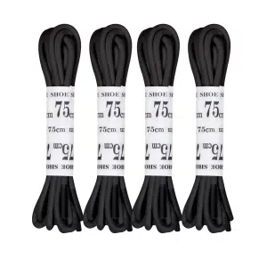 Black 4 Pack Replacement Waxed Laces for adidas Golf Shoes 75cm (Round)