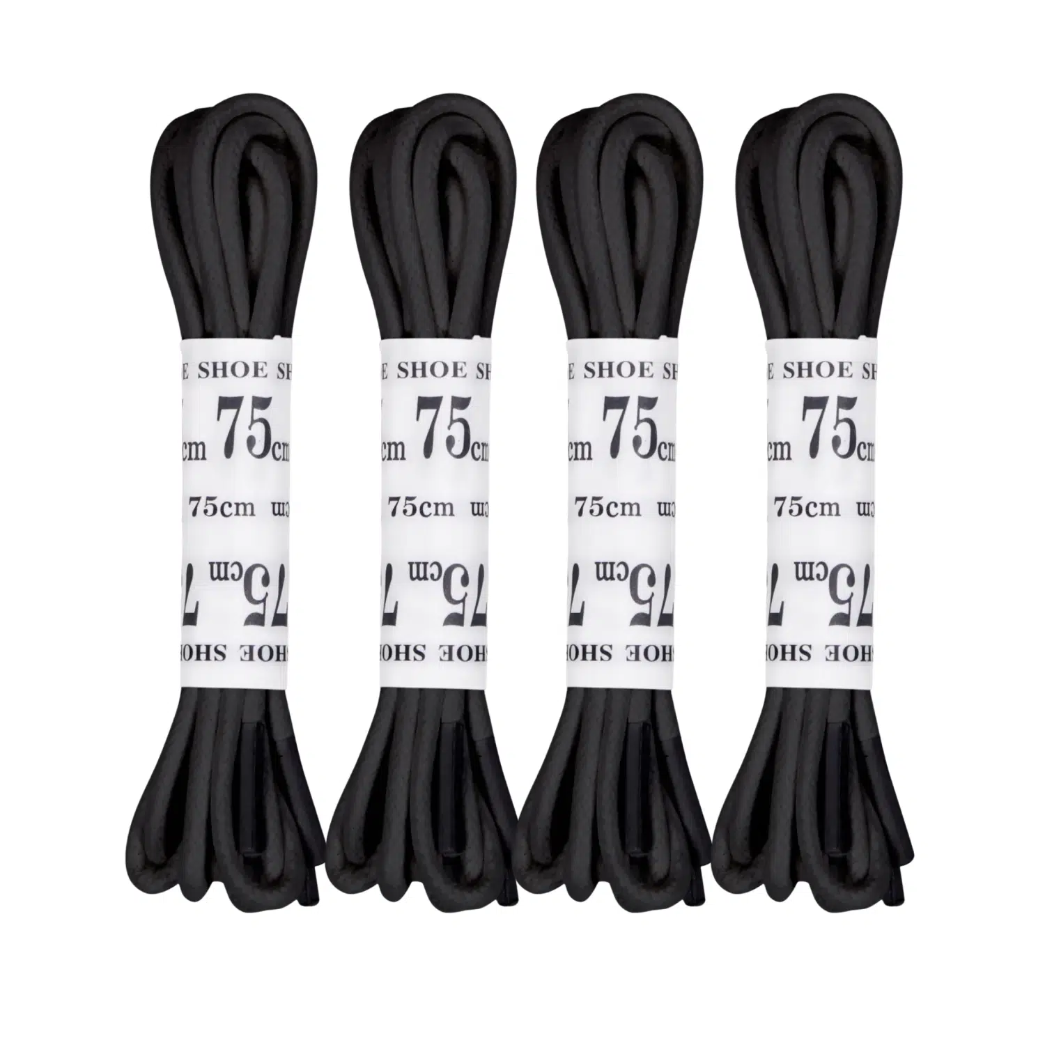 Black 4 Pack Replacement Waxed Laces for Puma Golf Shoes 75cm (Round)