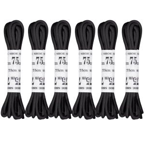 Black 6 Pack Replacement Waxed Laces for Puma Golf Shoes 75cm (Round)