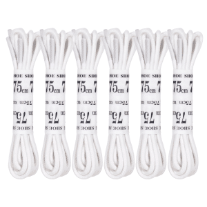 White 6 Pack Replacement Waxed Laces for Puma Golf Shoes 75cm (Round)