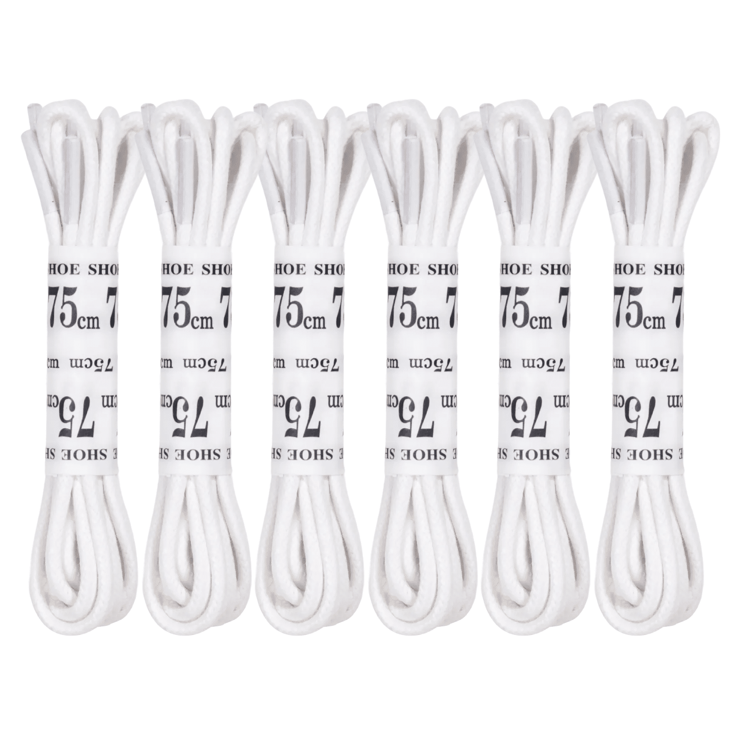 White 6 Pack Replacement Waxed Laces for Under Armour Golf Shoes 75cm (Round)